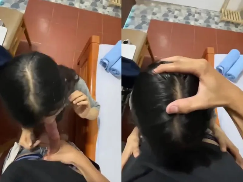 Xin má qua nhà bạn học thêm, nữ sinh c3 bị anh yêu xả tinh trùng vào mồm